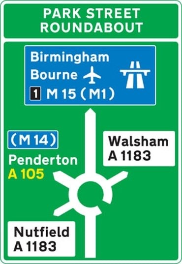 Road sign of roundabout